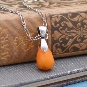 Yellow Jade Pendant Necklace